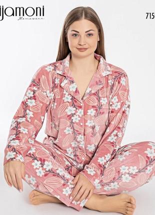 Велюрова піжама у розмірі батал кофта на гудзиках і штани.5 фото