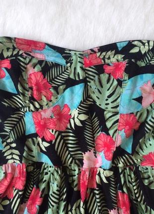 Тропическое летнее платье без лямок, банановые / пальмовые листья2 фото