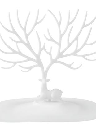 Органайзер підставка для прикрас олень білий