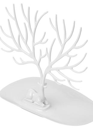 Органайзер підставка для прикрас олень білий