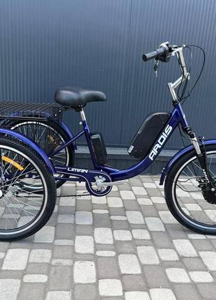 Трехколесный электровелосипед 24" cubic-bike liman blue 500w 13ah 48v