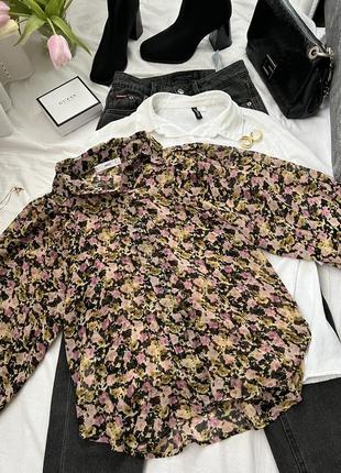 Блуза mango в цветочный принт с широкими рукавами2 фото