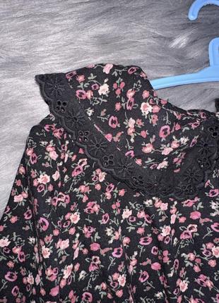 Невероятная стильная качественная блузка с нарядным воротничком для девочки 5/6р george2 фото