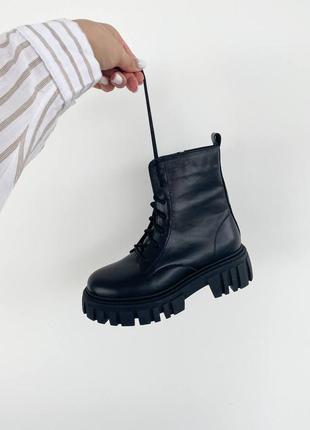 Распродажа натуральные кожаные черные демисезонные и зимние ботинки - берцы4 фото