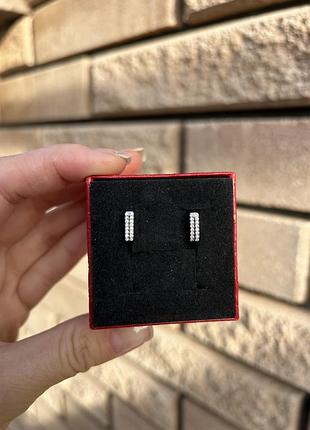 Серебряные серьги с цирконием 925