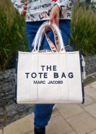 👜 женская сумочка marc jacobs tote bag beige