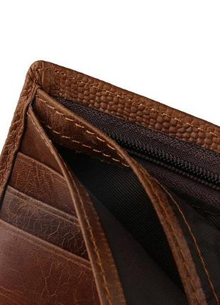 Мужской кожаный кошелек под рептилию портмоне натуральная кожа коричневый рептилия3 фото
