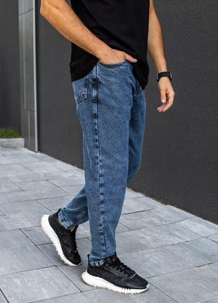Мужские джинсы мом темно синие / качественные джинсы штаны для мужчин4 фото