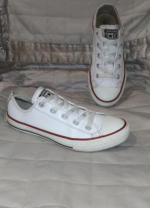 Белые кожаные converse, конверсы, кеды, мокасины2 фото