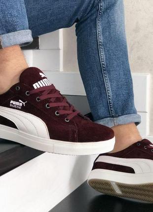 Р.40,41,42 кроссовки puma suede бордовые