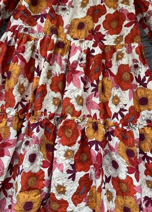 C&a стильна об’ємна хлопкова сукня в квітковий принт3 фото