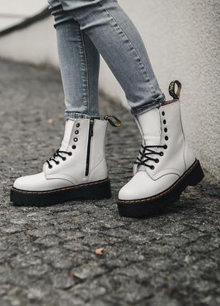 Жіночі шкіряні черевики  dr.martens на хутрі2 фото