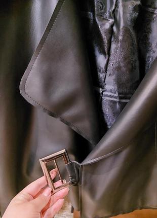 Черная кожаная куртка оверсайз2 фото