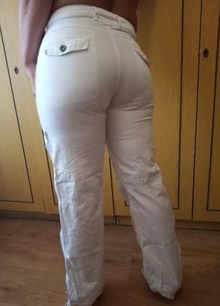Штаны белые летние брюки бриджи, l, 100% каттон,1 фото