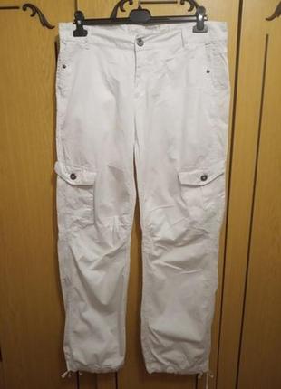 Штаны белые летние брюки бриджи, l, 100% каттон,2 фото