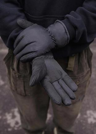 Пуховые мужские перчатки without point 16-2 black