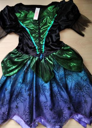 Платье ведьмочки колдуньи паучихи на 5-6 лет хелловин&nbsp;гэлловин halloween хэлловин5 фото