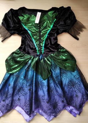 Платье ведьмочки колдуньи паучихи на 5-6 лет хелловин&nbsp;гэлловин halloween хэлловин2 фото
