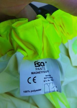 3xl дощові яскраві сигнальні штани робочі непромокальні світловідбивні дощовик батал5 фото