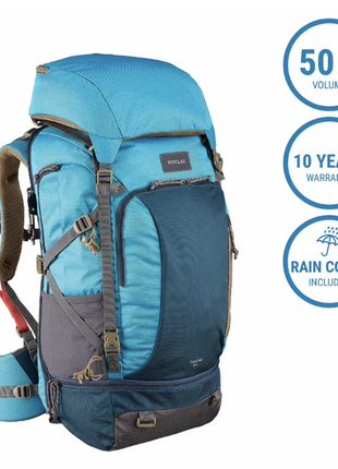 Туристичний рюкзак forclaz travel 500, 50l, з дощовиком