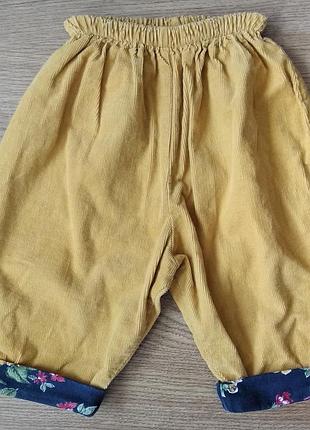 Вельветовые легкие штаны на малыша 6/12 мес