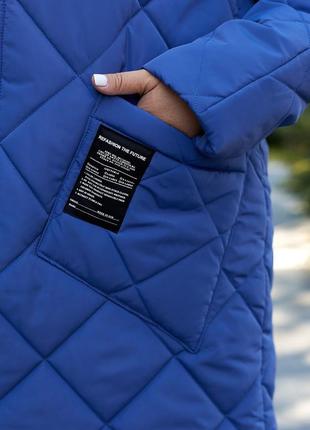 Теплая женская зимняя удлиненная куртка с капюшоном 52-66 размеры3 фото