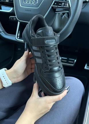 Adidas originals forum 84 low black gray leather6 фото