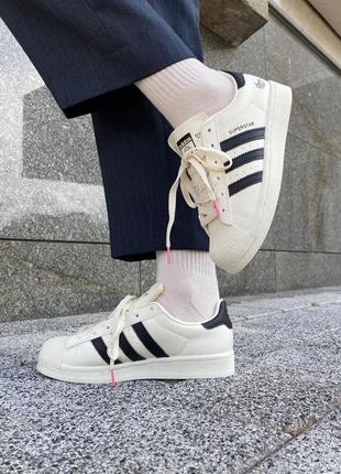 Adidas superstar cream/black/pink8 фото