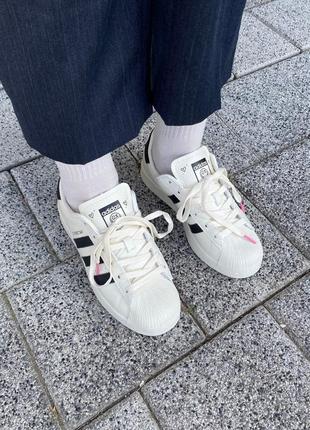 Adidas superstar cream/black/pink9 фото