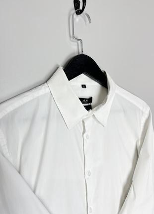 Ap идеальная рубашка slim fit, в белом цвете2 фото