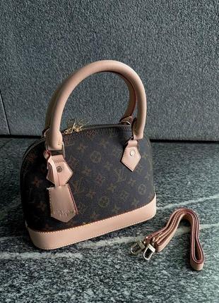 Жіноча сумка louis vuitton alma pink (brown)