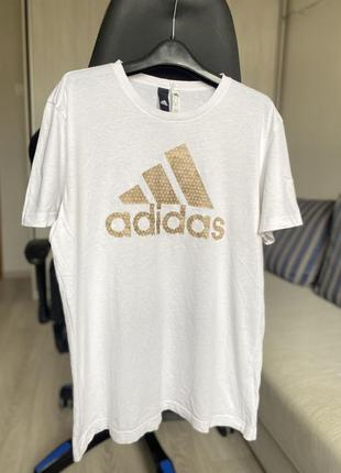 Футболка белая adidas big logo