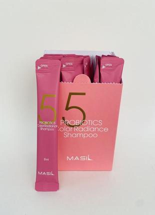 Шампунь с пробиотиками для защиты цвета masil 5 probiotics color radiance shampoo