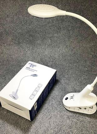 Настільна акумуляторна лампа світильник tedlux tl-1009 led на гнучкій ніжці та прищіпці4 фото