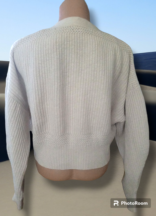 Женский кардиган кофта теплая шерсть вязаная бежевый цвет укороченный базовый стильный оверсайз идеальное состояние брендовый & other stories2 фото