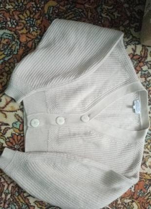 Женский кардиган кофта теплая шерсть вязаная бежевый цвет укороченный базовый стильный оверсайз идеальное состояние брендовый & other stories3 фото