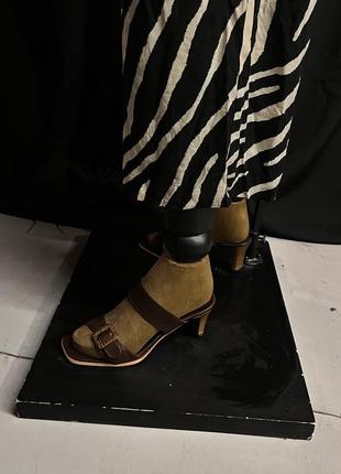 Вискозные широкие брюки с принтом «зебра»7 фото