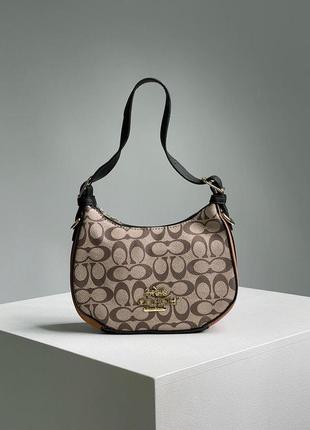 Стильна жіноча сумка coach swinger in micro signature grey 22 х 14 х 8 см6 фото