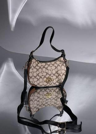 Стильна жіноча сумка coach swinger in micro signature grey 22 х 14 х 8 см5 фото