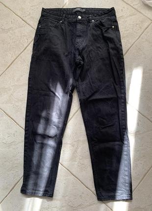 Джинсы черные темные pull & bear basic standard fit брюки