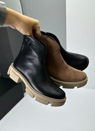 Ботинки "dream", черный/беж, натуральная кожа, деми10 фото