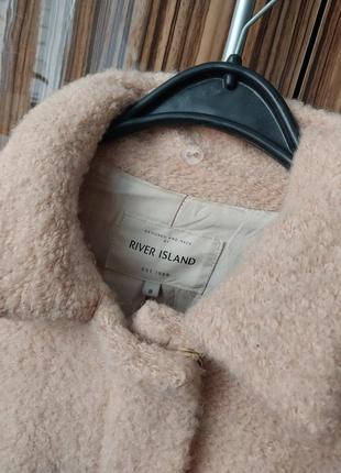 Шикарное светлое нюдовое натуральное буклированное шерстяное оверсайз пальто тедди барашек8 фото