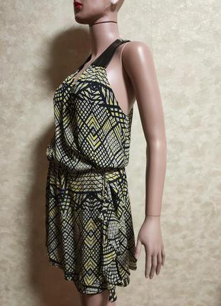 Шелковое платье на запах сарафан туника с вставками с натуральной кожы parker2 фото