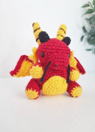 Дракон ручной работы амигуруми игрушка