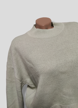 Мятный укороченный свитер женская вязаная кофта мятный джемпер3 фото