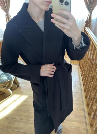 Пальто шерстяное длинное в стиле zara marsego
