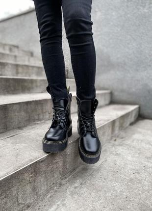 Черевики dr. martens jadon platform leather fur2 фото