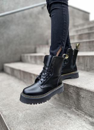 Черевики dr. martens jadon platform leather fur4 фото