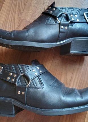 Мужские туфли кожаные "казаки" etor (колбойские, байкерские), 41 г.2 фото