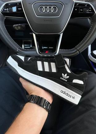 Чоловічі кросівки adidas forum 84 low black suede white/мужские кроссовки